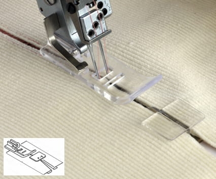 Prowadnik do łączenia dwóch tkanin do coverloka Janome 1200D