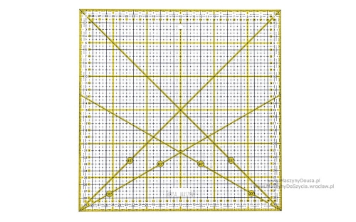 Linijka kwadratowa 30x30cm z zaznaczonymi kątami