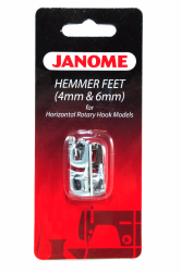 632 - Zestaw stopek do podwijania (obrębiania) 4 mm i 6 mm Janome 200326001