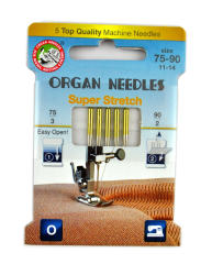 3213 Igły Organ ECO Super Stretch do dzianin rozmiary 75 i 90