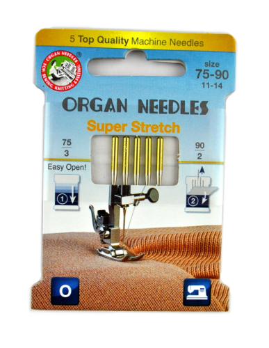 3213 Igły Organ ECO Super Stretch do dzianin rozmiary 75 i 90