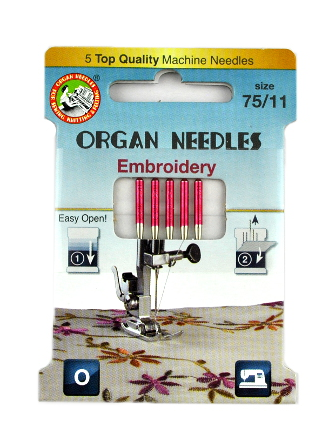 3227 Igły Organ ECO Embroidery, do haftowania rozmiar 75