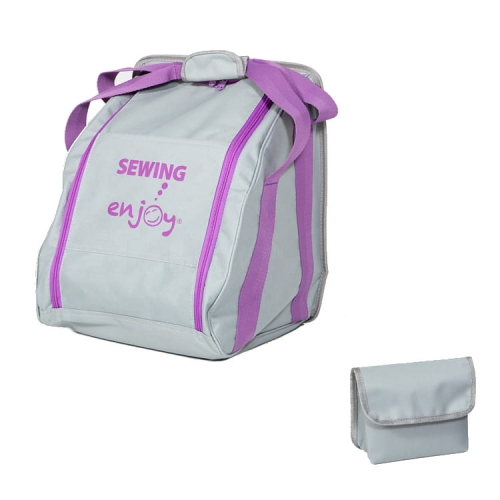 Torba do owerloka domowego szaro-fielotowa + saszetka