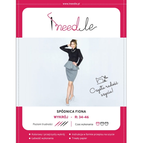 Wykrój FIONA - spódnica ołówkowa z baskinką