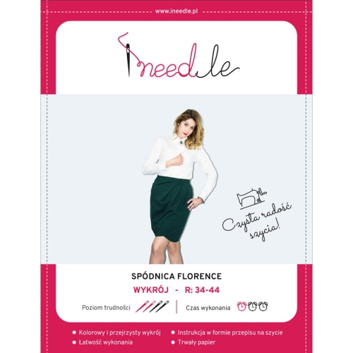 Wykrój FLORENCE - spódnica damska z zakładkami