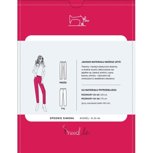 Wykrój SIMONA - spodnie damskie typu cygaretki