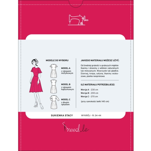 Wykrój STACY - klasyczna sukienka damska