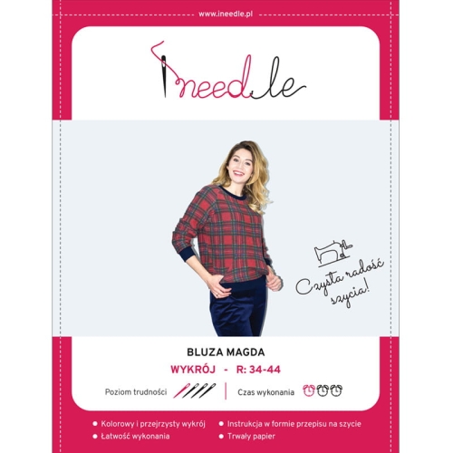 Wykrój MAGDA - bluza damska z rękawem raglanowym