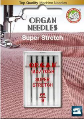 3110 Igły półpłaskie Organ Super Stretch do dzianin rozmiar 65