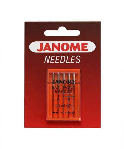 3314 Igły Janome z kulką do dzianin i materiałów elastycznych rozmiary 65 + 75 + 90
