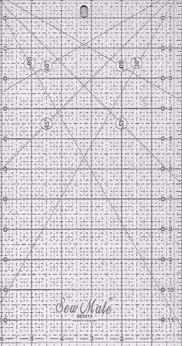 2412 - Linijka prostokątna z kątami i podziałką 6,5"x12" cali 
