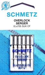 Igły do owerloków domowych SCHMETZ ELx705 SUK CF rozmiar 80 - 5 szt. (S104)
