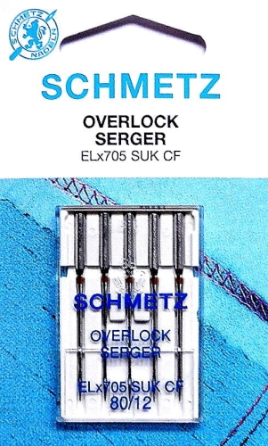Igły do owerloków domowych SCHMETZ ELx705 SUK CF rozmiar 80 - 5 szt. (S104)