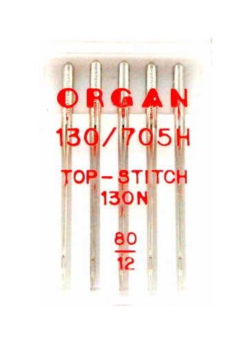 3026 Igły półpłaskie Organ Top Stitch 80