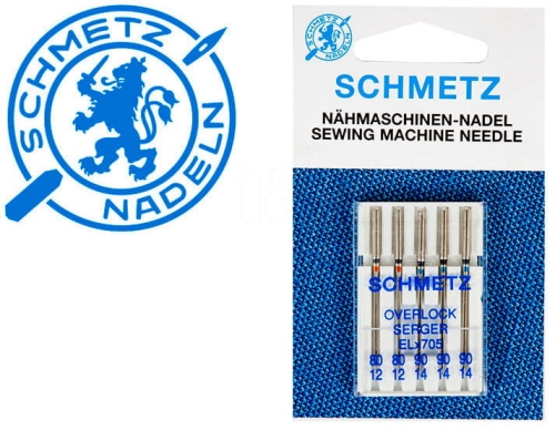 Igły do owerloków domowych ELx705 Schmetz MIX 2x80, 3x90 (S109)