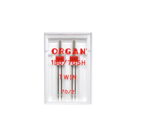 Igły podwójne półpłaskie ORGAN rozmiar 70 rozstaw 2 mm (2 szt.)