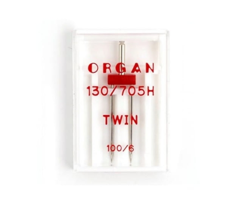 Igła podwójna ORGAN 130/705H TWIN grubość 100, rozstaw 6 mm