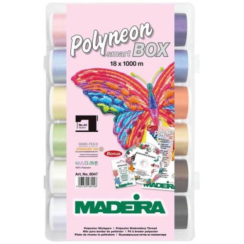 Nici hafciarskie Madeira Polyneon 40 - 18 szpulek x 1000 metrów
