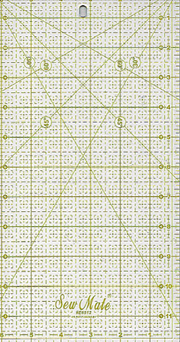 2412 - Linijka prostokątna z kątami i podziałką 6,5"x12" cali 