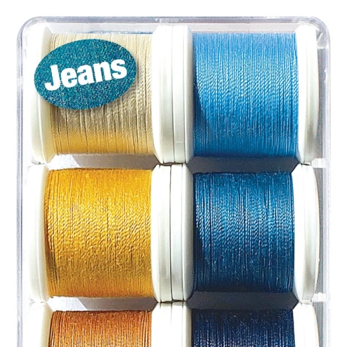 Zestaw grubszych nici do szycia Aerofil Extra Strong Jeans 8 x 100m