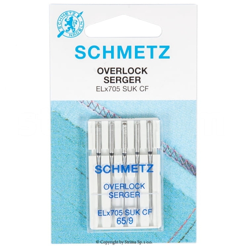 Igły do owerloków domowych ELx705 SUK Schmetz rozmiar 65 - 5 szt. (S102)