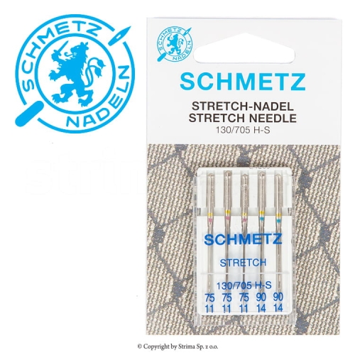 Igły do stretchu i dzianin SCHMETZ półpłaskie MIX 3x75, 2x90 (S29)