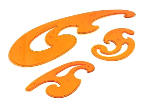 Zestaw krzywików krawieckich 3 szt. pomarańczowe