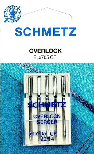 Igły do owerloków domowych SCHMETZ ELx705 CF rozmiar 90 - 5 szt. (S106)