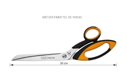KRETZER FINNY TEC XX 744530 Nożyczki krawieckie do trudnych materiałów 30 cm, ząbkowane ostrza