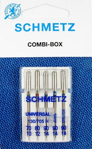 Igły półpłaskie SCHMETZ COMBI-BOX mix 1x70, 1x80, 3x90 (S113)