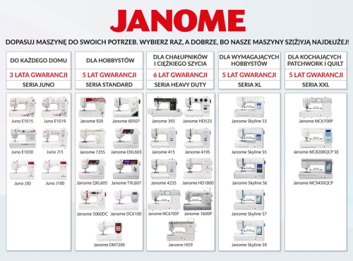 Janome DC6100 Maszyna do szycia + Stolik + Gratisy 