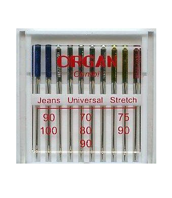 3009 Igły ORGAN COMBI - Jeans, Uniwersalna, Super Stretch