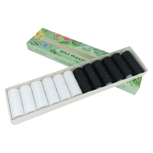 Zestaw 12 nici do maszyny do szycia - 200m/szt. - różne zestawy