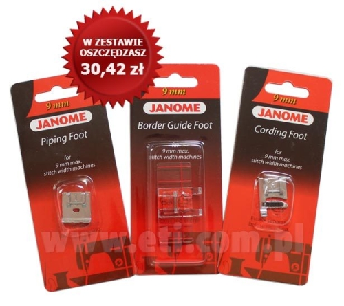 958 Zestaw 3 stopek do maszyn Janome 9 mm (nr 8)