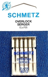 Igły do owerloków domowych SCHMETZ ELx705 rozmiar 80 - 5szt. (S105)