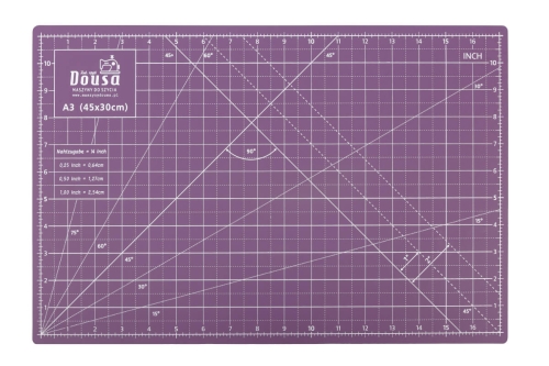 44 - Mata samogojąca 45 x 30 cm dwustronna fioletowa