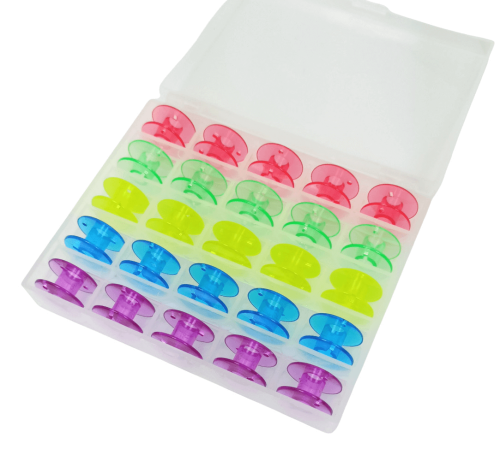 Zestaw 25 kolorowych szpulek do maszyny do szycia Łucznik Janome Brother  i innych