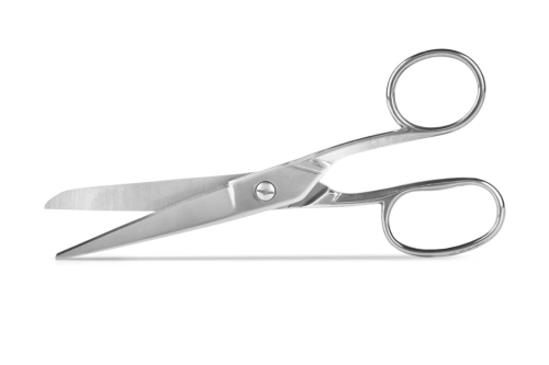 Nożyce krawieckie metalowe 17,2 cm srebrne z dużym uchem