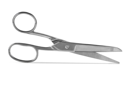 Nożyce krawieckie metalowe 17,2 cm srebrne z dużym uchem