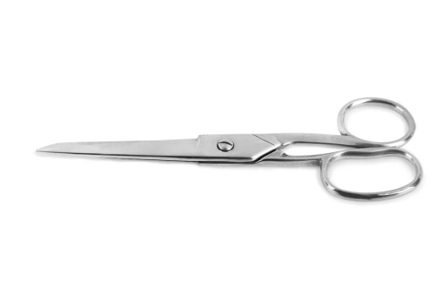 Nożyce krawieckie metalowe 17,2 cm srebrne z dużym uchem