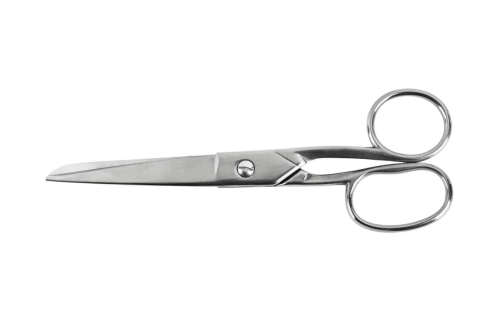 Nożyce krawieckie metalowe 17,2 cm srebrne z dużym uchem