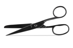 Nożyce krawieckie metalowe 17,2 cm czarne z dużym uchem