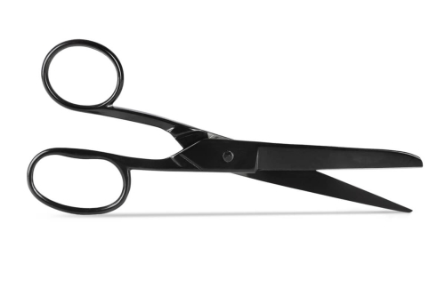 Nożyce krawieckie metalowe 17,2 cm czarne z dużym uchem