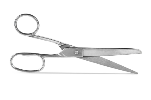 Nożyce krawieckie metalowe 20 cm srebrne z dużym uchem