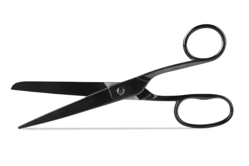 Nożyce krawieckie metalowe 20 cm czarne z dużym uchem