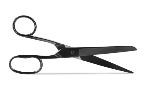 Nożyce krawieckie metalowe 20 cm czarne z dużym uchem