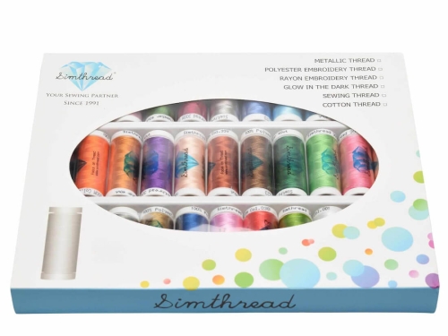Zestaw nici do haftu 32 kolory SIM 32x300m Simthread 
