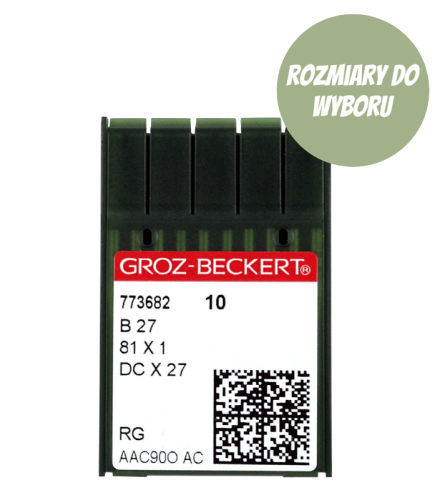 B27 R Igły do owerloków przemysłowych ostre Groz-Beckert