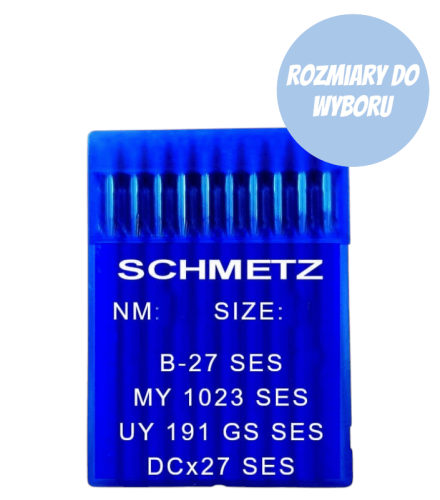 B27 SES Igły kulkowe do owerloków przemysłowych Schmetz 