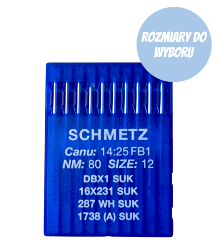 16x231 SUK Igły kulkowe do stebnówek Schmetz